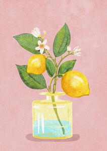 Ilustracija Lemon Bunch In Vase, Raissa Oltmanns, (30 x 40 cm)