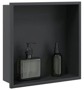 Niša za tuš mat crna 32x32x9 cm nehrđajući čelik - Crna Crna