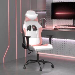 VidaXL Igraća stolica bijelo-ružičasta od umjetne kože