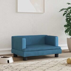 Krevet za pse plavi 60 x 40 x 30 cm baršunasti - Plava 60 x 40 x 30 cm Baršun Plava