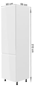 Zondo Kuhinjski ormarić za hladnjak D60ZL Aurellia (bijela + bijeli sjaj) (L). 1015758