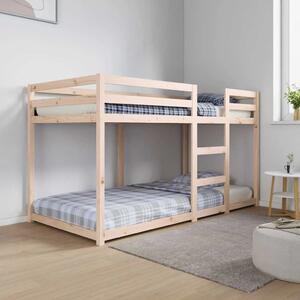 Krevet na kat 90 x 190 cm od masivne borovine - Prirodna 90 x 190 cm Prirodna 90 x 190 cm