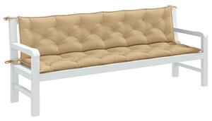 Jastuci za vrtnu klupu 2 kom bež 200x50x7 cm tkanine - prošarana bež 200 x 50 x 7 cm 1 Prošarana bež
