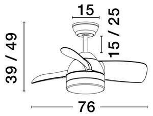NERINA PLAFONSKI VENTILATOR LED 18W 2190lm 220-240V IP20 3000-4000-6500K NL9952379