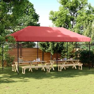 Sklopivi prigodni šator za svadbe - šator za zabave bordo 580x292x315 cm - Tamno crvena 1 Bez bočnog zida Ne