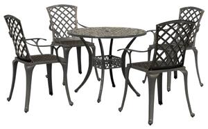 Vrtna garnitura - 5-dijelni vrtni blagovaonski set brončani lijevani aluminij - Bronzana 4 Bronzana 4
