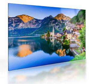 Staklena slika - Alpsko selo (70x50 cm)