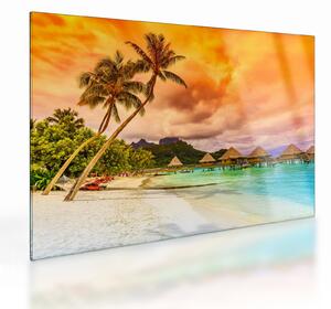 Staklena slika - Otok Bora Bora (70x50 cm)