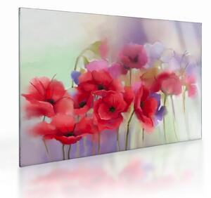 Staklena slika - Makovi (70x50 cm)