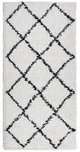 VidaXL Čupavi tepih PAMPLONA s visokim vlaknima krem-crni 100 x 200 cm