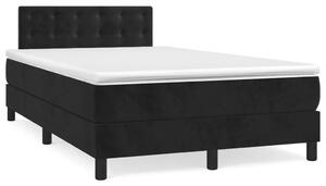 Krevet box spring s madracem crni 120 x 190 cm baršunasti - Crna 120 x 190 cm gumbi Crna