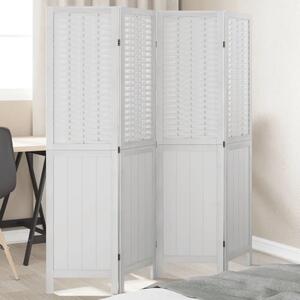 Paravan - Sobna pregrada s 4 panela bijela od masivnog drva paulovnije - 40 x 160 cm 1 4 40 x 160 cm