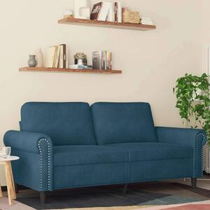 Dvosjed plavi 140 cm baršunasti - Plava 1 140 cm Plava