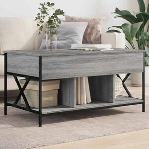 Stolić za kavu siva boja hrasta 100x55x50 cm od drva i metala - Sivi hrast sonoma 1 Sivi hrast sonoma