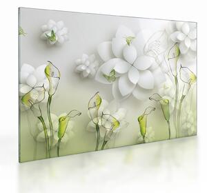 Staklena slika s cvijećem (70x50 cm)