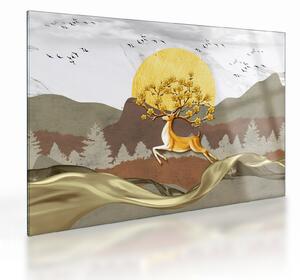 Staklena slika jelena (70x50 cm)