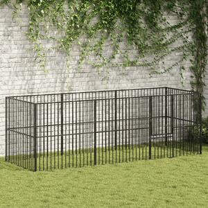 Ograda za pse s 8 panela crna od pocinčanog čelika - 300 x 100 x 100 cm 300 x 100 x 100 cm