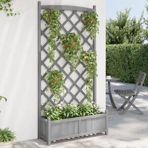Sadilica s rešetkom siva 90x35x180 cm od masivne jelovine - Siva 90 x 35 x 180 cm 1 s rešetkom