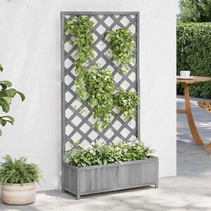Sadilica s rešetkom siva 90x35x180 cm od masivne jelovine - Siva 90 x 35 x 180 cm 1 Siva