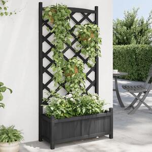 Sadilica s rešetkom crna 75 x 35 x 150 cm od masivne jelovine - Crna 75 x 35 x 150 cm 1 s rešetkom