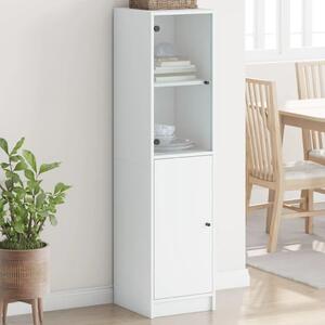 Visoka komoda sa staklenim vratima bijela 35 x 37 x 142 cm - Bijela 1 Bijela