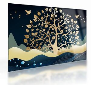 Staklena slika zlatnog stabla (70x50 cm)