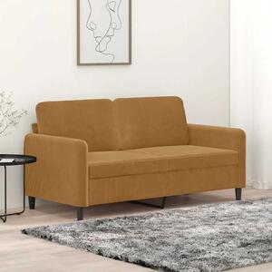 Dvosjed smeđi 140 cm baršunasti - Smeđa 1 140 cm Smeđa