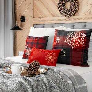 Karirana božićna jastučnica sa snježnim pahuljicama Šířka: 60 cm | Délka: 60 cm
