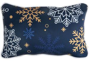 Plava božićna jastučnica ukrašena pahuljicama Šířka: 30 cm | Délka: 45 cm