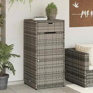 Vrtni ormarić za pohranu sivi 55x55x111 cm od poliratana - Siva 55 x 55 x 111 cm Siva 55 x 55 x 111 cm