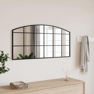 VidaXL Zidno ogledalo crno 100 x 50 cm lučno željezno