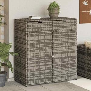Vrtni ormarić za pohranu sivi 105 x 55 x 113 cm od poliratana - Siva 105 x 55 x 113 cm Siva 105 x 55 x 113 cm
