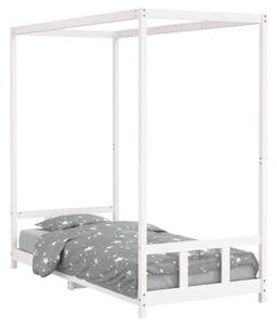 VidaXL Okvir za dječji krevet bijeli 90 x 200 cm od masivne borovine