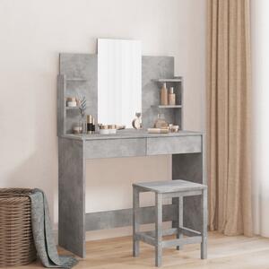 VidaXL Toaletni stolić s ogledalom siva boja betona 96 x 39 x 142 cm