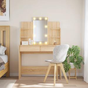 VidaXL Toaletni stolić s LED svjetlima boja hrasta sonome 96x40x142 cm