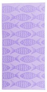Ručnik za plažu RYBY 70 x 140 cm ljubičasta, 100% pamuk