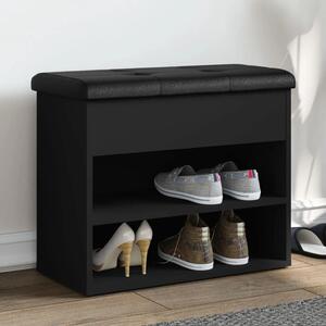 Klupa za cipele crna 62x32x50 cm od konstruiranog drva - Crna Crna