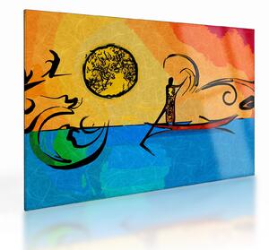 Staklena slika drevne slike (70x50 cm)