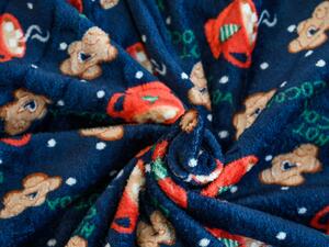 Plava božicna deka od mikropliša HOT COCOA, 180x200 cm