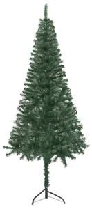 VidaXL Kutno umjetno božićno drvce LED s kuglicama zeleno 180 cm PVC