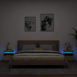 Noćni ormarići s LED svjetlima 2 kom boja hrasta 40x39x48 5 cm - sonoma hrast 2 Sonoma hrast 2