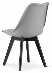 Svijetlo siva stolica BALI MARK s crnim nogama