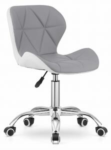 Sivo-bijela uredska stolica AVOLA od eko kože