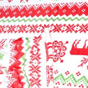 Bijela božicna deka od mikropliša CHRISTMAS JOY Dimenzije: 160 x 200 cm
