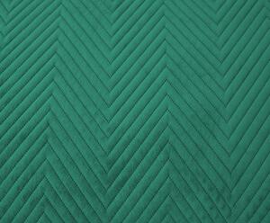 Zeleni bašunasti prekrivač za krevet sa uzorkom ARROW VELVET Dimenzije: 200 x 220 cm