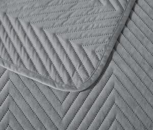 Sivi baršunasti prekrivač za krevet sa uzorkom ARROW VELVET Dimenzije: 200 x 220 cm