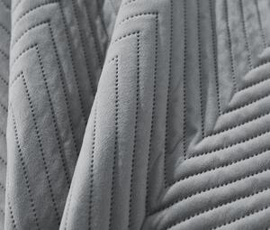 Sivi baršunasti prekrivač za krevet sa uzorkom ARROW VELVET Dimenzije: 200 x 220 cm