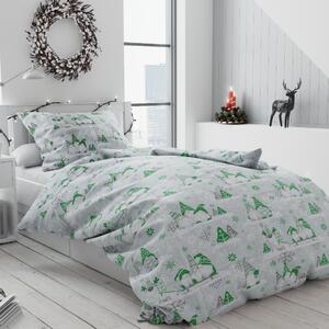 Pamučna posteljina BOŽICNI GNOM zelena Dimenzije posteljine: 70 x 90 cm | 140 x 200 cm