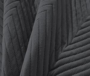 Tamno sivi baršunasti prekrivač za krevet sa uzorkom ARROW VELVET Dimenzije: 200 x 220 cm