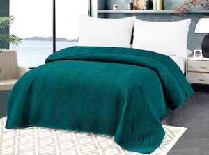 Tirkizni baršunasti prekrivač za krevet sa uzorkom ARROW VELVET Dimenzije: 220 x 240 cm